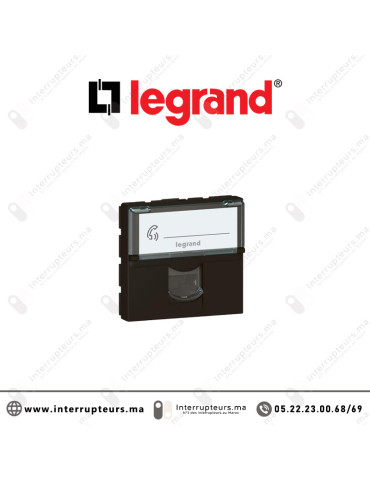 Prise RJ45 CAT6A STP à blindage métal Legrand Mosaic 2M Noir mat 079176L Casablanca Maroc