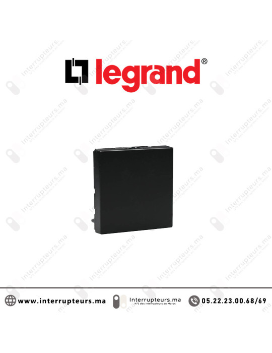 Obturateur 2M Legrand Mosaic Noir mat 079181L Casablanca Maroc