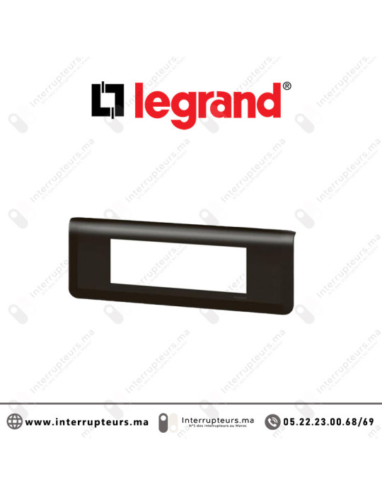 Plaque 6 modules Legrand Mosaic hor Noir mat 079056L Casablanca Maroc