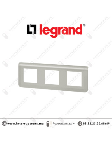 Plaque 3x2 modules Legrand Mosaic hor Aluminium 079306L Casablanca Maroc