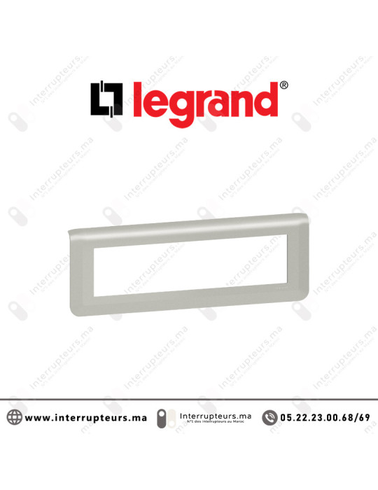Plaque 8 modules Legrand Mosaic hor Aluminium 079318L Casablanca Maroc
