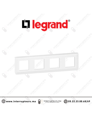 Plaque 4 x 2 modules Legrand Mosaic Blanc 078808L Casablanca Maroc