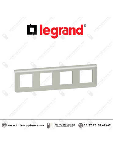 Plaque 4x2 modules Legrand Mosaic hor Aluminium 079308L Casablanca Maroc