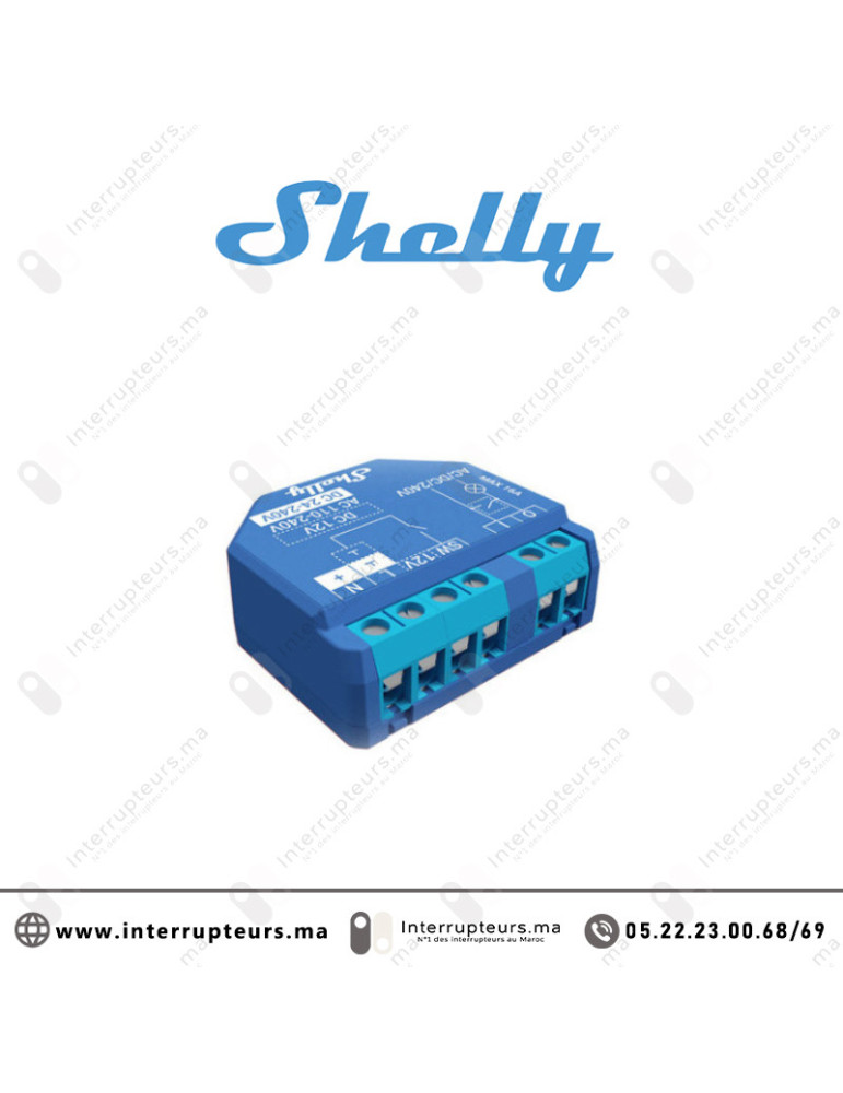 Relais domotique SHELLY Wi-Fi éclairage SHELLY-1 | Interrupteurs Maroc