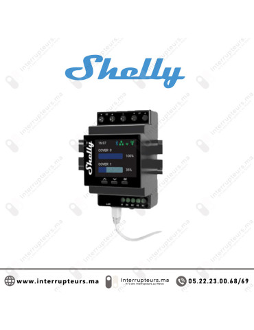 Relais domotique SHELLY Wi-Fi Pro dual cover avec mesure de consommation Casablanca Maroc