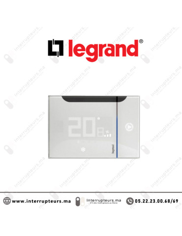 Thermostat connecté Legrand encastré blanc 049043 | Interrupteurs Maroc