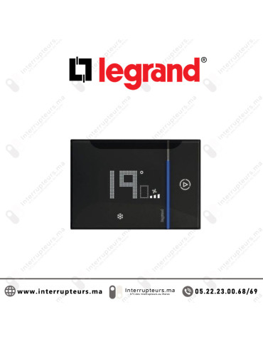 Thermostat connecté Legrand pour climatisation encastré noir 049044 Casablanca Maroc