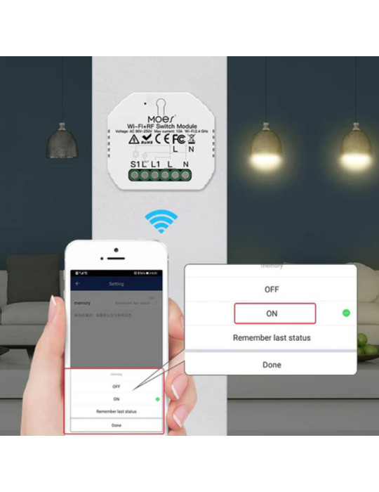 Switch simple Moes pour éclairage WRM104 Casablanca Maroc