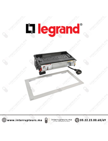 Incara flip-up Legrand 8 modules 2 prises 2P+T + 1 chargeur USB A+C 15W + RJ45 Cat.6 + HDMI Casablanca Maroc