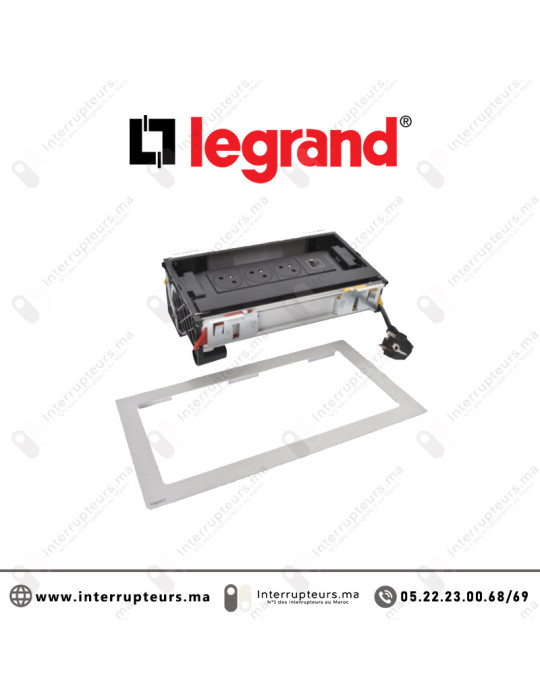 Incara flip-up Legrand 8 modules 3 prises 2P+T + 1 chargeur USB A+C 15W Casablanca Maroc