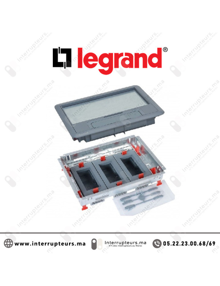 Kit Boîte de sol LEGRAND 12 modules + couvercle (vide) 088009 Casablanca Maroc