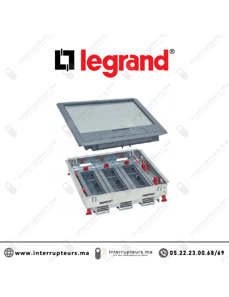 Kit boîte de sol Legrand 24 modules + couvercle (vide) 088011 Casablanca Maroc