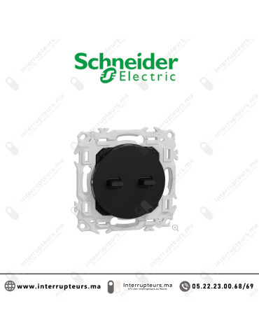 Interrupteur double Va et vient à levier Schneider Odace Noir S940213 Casablanca Maroc