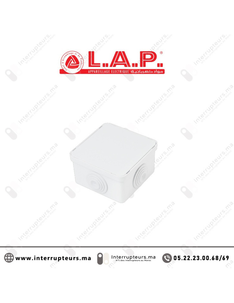 Boîte étanche LAP carrée 100x100x55 7410 Casablanca Maroc