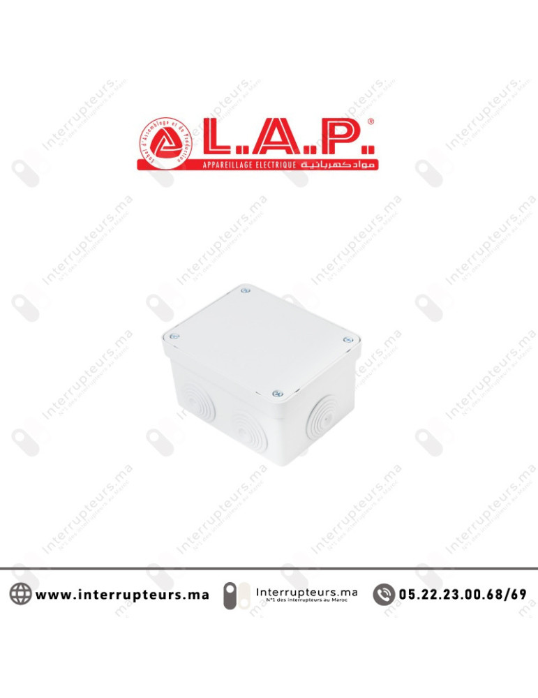 Boîte étanche LAP carrée 130x100x75 7414 Casablanca Maroc