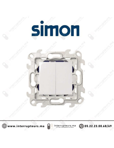 Interrupteur double SIMON 24 blanc 2410398-030 Casablanca Maroc