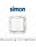 Interrupteur double SIMON 24 blanc 2410398-030 | Interrupteurs Maroc