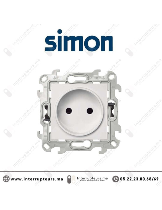 Prise 2P+T SIMON 24 blanc 2410458-030 Casablanca Maroc