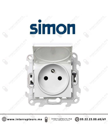 Prise 2P+T étanche IP44 SIMON 24 blanc 2400447-030 Casablanca Maroc