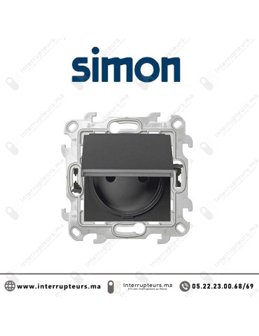 Prise 2P+T étanche IP44 SIMON 24 graphite 2400447-038 Casablanca Maroc