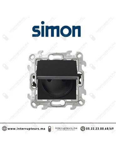 Prise 2P+T étanche IP44 SIMON 24 Noir mat 2400447-098 Casablanca Maroc