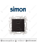 Chargeur double USB SIMON 24 Noir mat 2411090-098 Casablanca Maroc