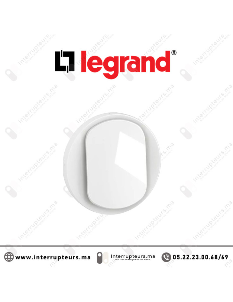 Enjoliveur simple Legrand Céliane Blanc CB0001 | Interrupteurs Maroc