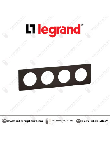 Plaque Legrand Céliane Noir Mat 4 postes CP0104 Casablanca Maroc