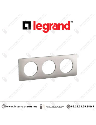 Plaque Legrand Céliane Alu Satiné 3 postes CP1703 Casablanca Maroc