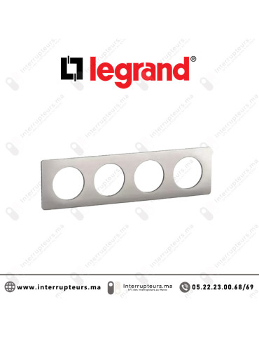 Plaque Legrand Céliane Alu Satiné 4 postes CP1704 Casablanca Maroc