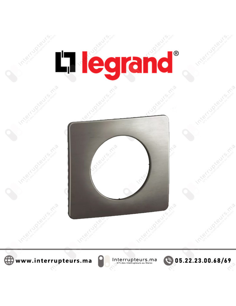 Plaque Legrand Céliane Alu Satiné 1 poste CP1801 Casablanca Maroc