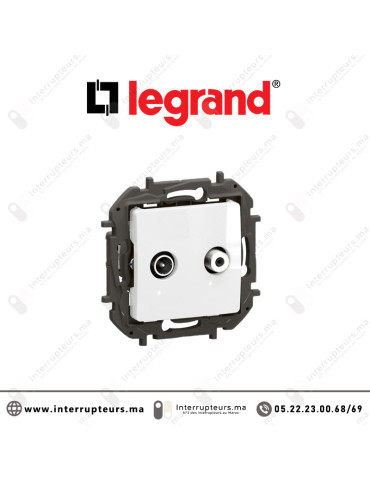 Prise TV-SAT Legrand Niloe Blanc Casablanca Maroc