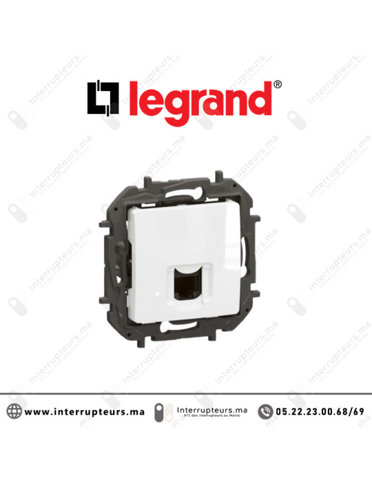 Prise téléphone RJ11 Legrand Niloe Blanc Casablanca Maroc
