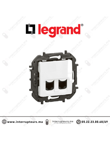 Prise double RJ45 Legrand Niloe Cat6 UTP Blanc Casablanca Maroc