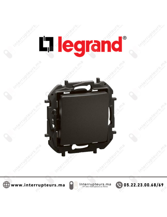 Bouton poussoir Legrand Niloe non lumineux Noir Casablanca Maroc