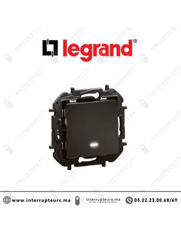 Bouton poussoir Legrand Niloe lumineux Noir Casablanca Maroc
