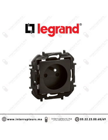 Prise 2P+T Legrand Niloe Noir Casablanca Maroc