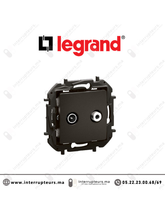 Prise TV-SAT Legrand Niloe Noir Casablanca Maroc