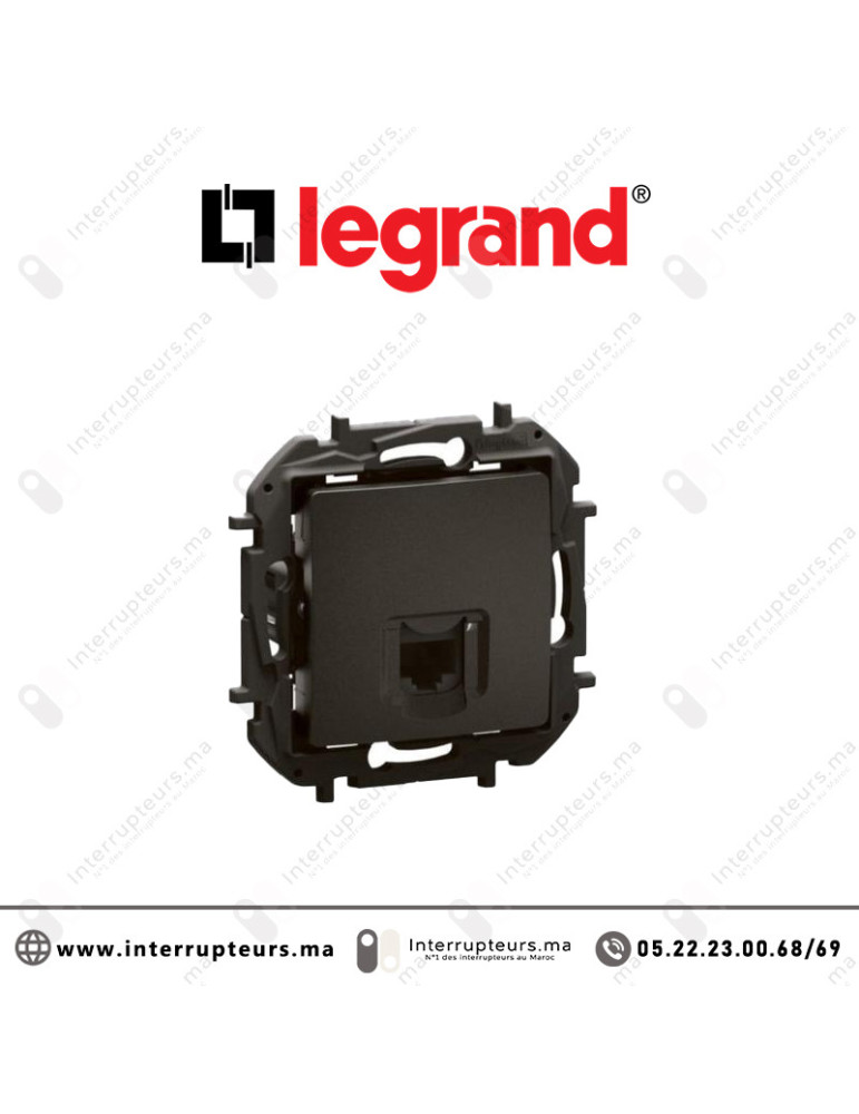 Prise RJ45 Legrand Niloe Cat6 UTP Noir Casablanca Maroc