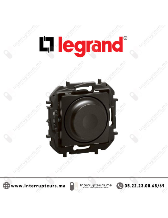 Variateur rotatif Legrand Niloe 300W - 2 fils Noir Casablanca Maroc