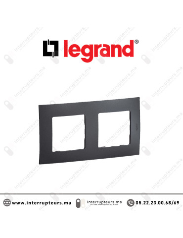 Plaque 2 postes Legrand Niloe Gris foncé Casablanca Maroc