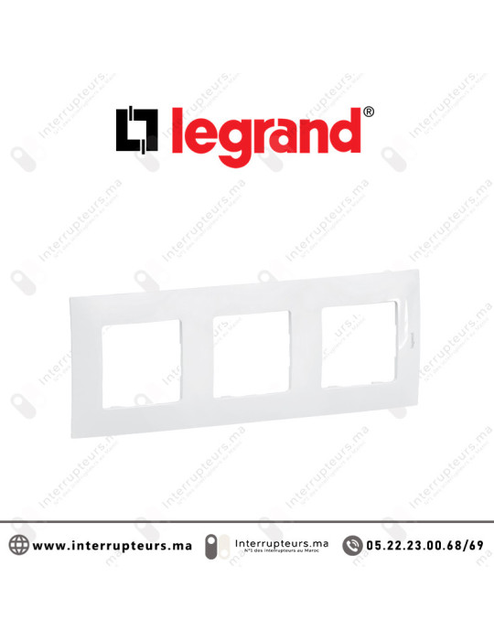 Plaque 3 postes Legrand Niloe Blanc Casablanca Maroc