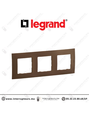 Plaque 3 postes Legrand Niloe Bronze Casablanca Maroc