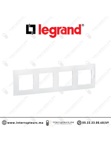 Plaque 4 postes Legrand Niloe Blanc Casablanca Maroc