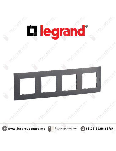 Plaque 4 postes Legrand Niloe Gris Casablanca Maroc
