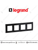 Plaque 4 postes Legrand Niloe Noir Casablanca Maroc