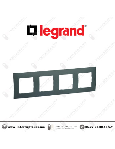 Plaque 4 postes Legrand Niloe Vert Olive Casablanca Maroc