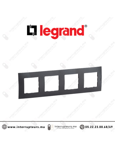 Plaque 4 postes Legrand Niloe Gris foncé Casablanca Maroc