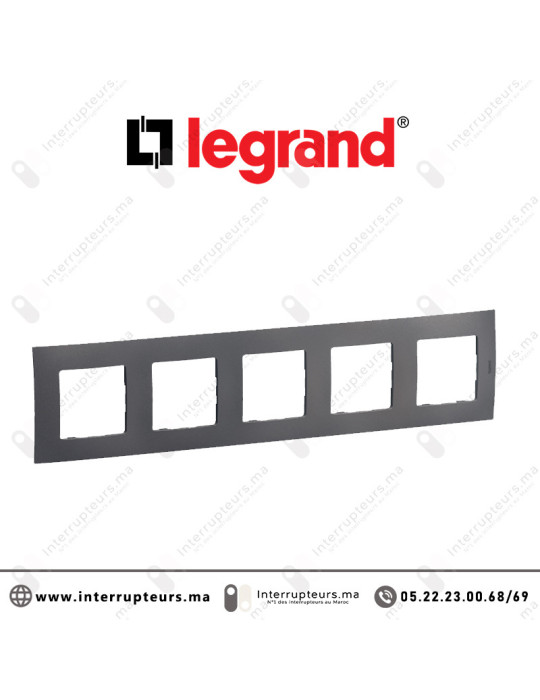 Plaque 5 postes Legrand Niloe Gris Casablanca Maroc