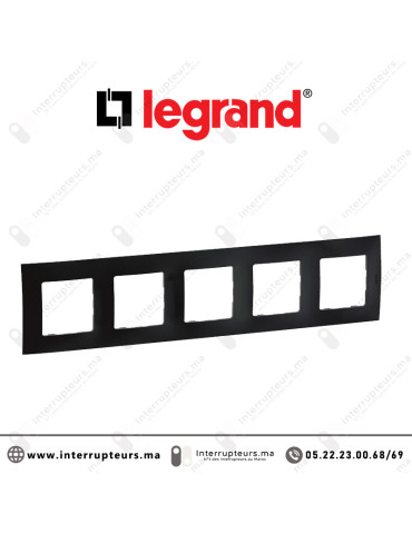 Plaque 5 postes Legrand Niloe Noir Casablanca Maroc